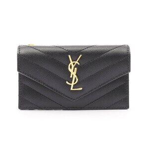 Saint Laurent Monogram Fragment Wallet Leather Black